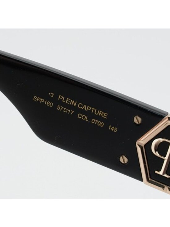 Philipp Plein SPP160 0700 Sunglasses Black Square Frame, Grey Lenses main image 4